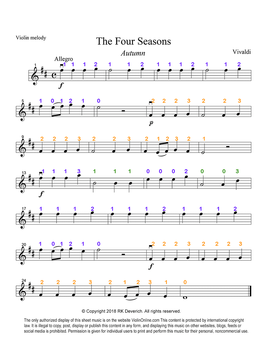 The four seasons violin