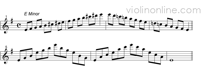 Violin Online Two Octave Melodic Minor Violin Scales