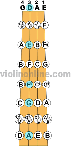 Violinonline Fingerboard Chart