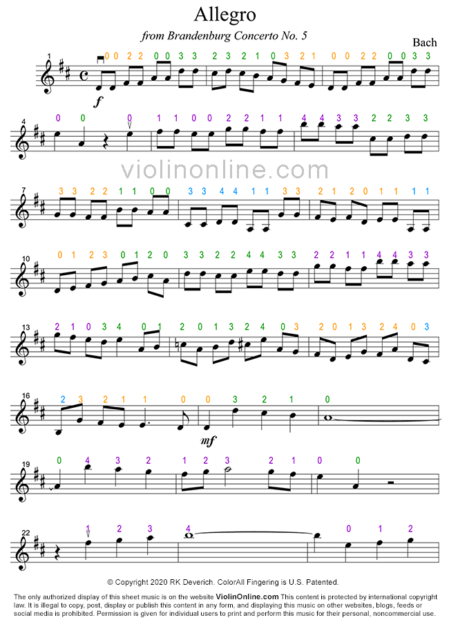 brandenburg p.1 colorall fingering