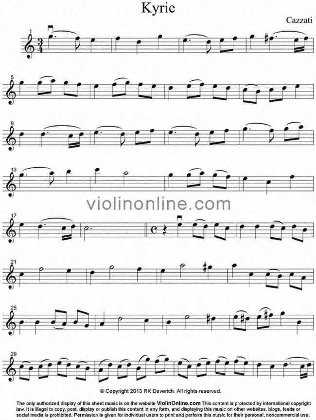 Violin class sheet music. 