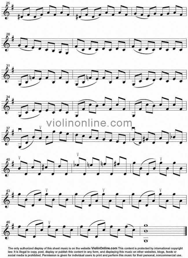 Violin Online Free Violin Sheet Music - Prelude from Bach's Cello Suite